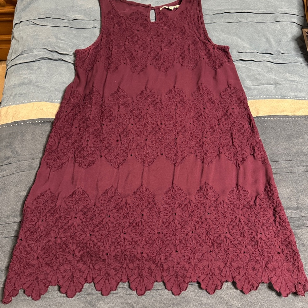 Love Johnny Was Burgundy Silk Sleeveless Top minimally used size XS